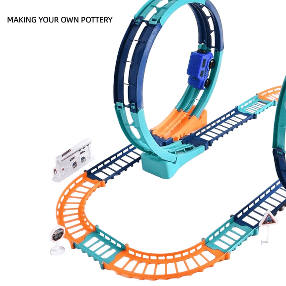 MAKING YOUR OWN POTTERY Slot Car Race Track Sets, Race Car Track for Boys and Kids, Gifts Toys for Boys Kids Age 6 7 8-12