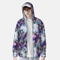 thumbnail image 4 of Kdxio Purple Marble Texture Print Women Men Sun Protection UPF 50+ Jackets Zip Up Long Sleeve Hoodie Hiking Lightweight with Pockets, 4 of 8
