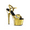 Gold Hologram and Gold Chrome, variant on ADORE-709HGCH, 7" Heel 2 3/4" Platform Ankle Strap Sandal