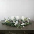 thumbnail image 2 of Northlight Frosted Pine and Pinecones with Laced Ornaments Christmas Triple Candle Holder - 32", 2 of 5