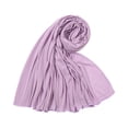thumbnail image 2 of Hijab Scarf for Women Soft Solid Color Hijab Head Wrap Scarves Fashion Long Scarf Shawls Light Purple One Size, 2 of 3