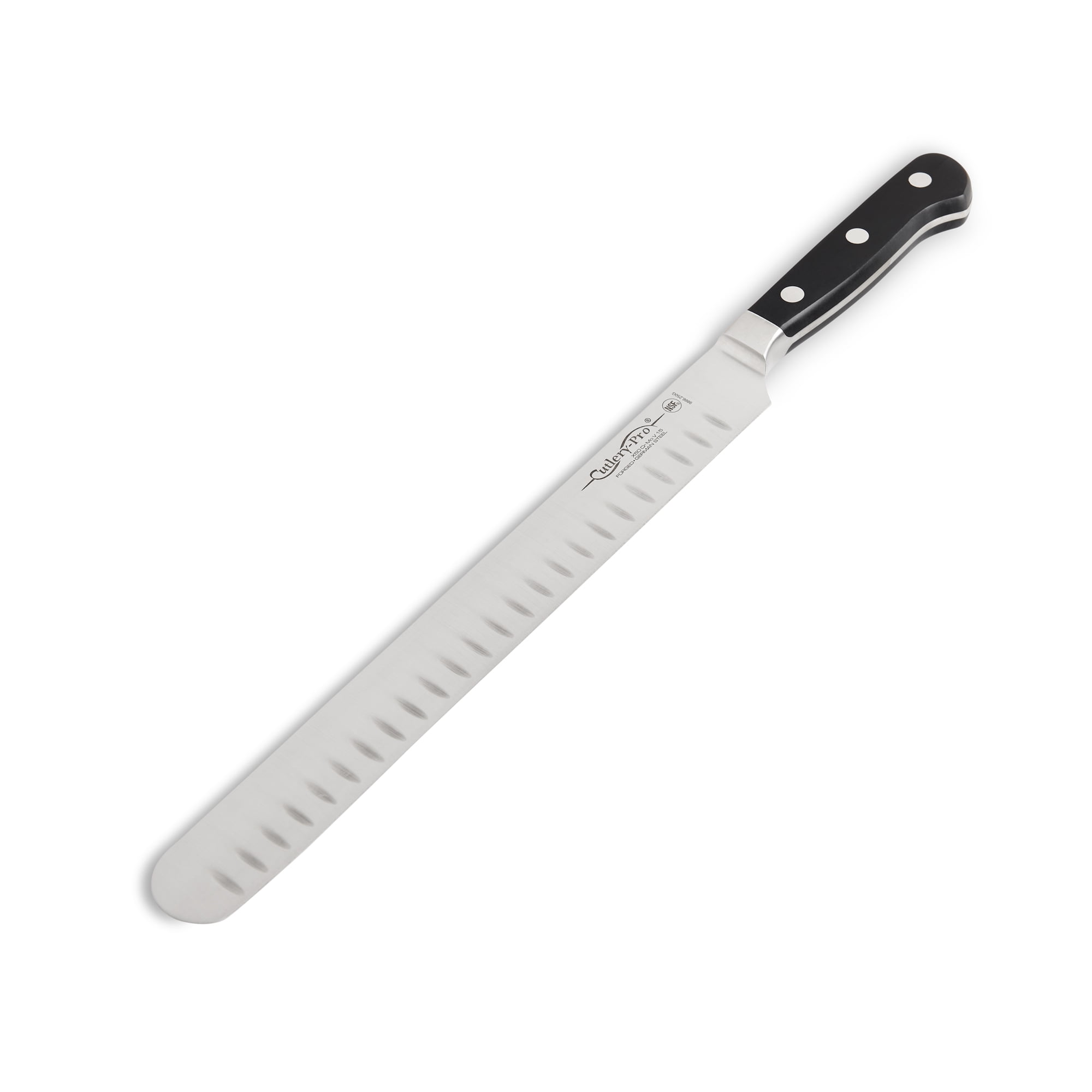 Cutlery-Pro Forged Granton Roaster Slicer Knife, Cat Cora Approved, NSF, German Steel, 10-Inch Blade