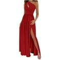 thumbnail image 2 of Antinious Ladies Summer Dress,Elegant Dresses for Women,Evening Dresses for Women Sleeveless Casual Fashion Party Daily Elegant Solid Dress,Red,L, 2 of 5