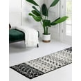 thumbnail image 3 of Rugs.com Moroccan Trellis Collection Rug – 8 Ft Runner Black And White Medium Rug Perfect For Hallways, Entryways, 3 of 9