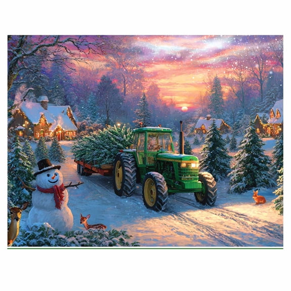 Springbok 1000 Piece Bringing Home Christmas Jigsaw Puzzle for Adults - John Deere