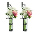 thumbnail image 3 of Danya B Wall Mount Hanging Cylinder Vase with Metal Cradle and Hook - Set of 2, 3 of 6