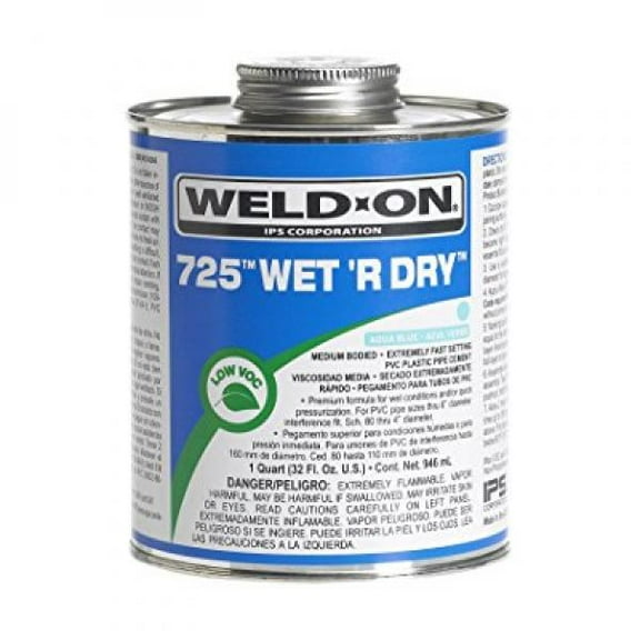 Weld-On 10167 0.5 Pint 725 Blue Wet R Dry Medium Bodied Cement