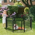 thumbnail image 5 of Caveen Dog Playpen 8 Panels 32Inch Heavy Duty Dog Pen Pet Fence Playpen Indoor Outdoor, Foldable Pet Exercise Pen With Doors For RV, Camping, Yard, Home, 5 of 11