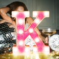 thumbnail image 2 of POINTERTECK Warm White Alphabet Light Led Letter Light Sparkling Led Glitter Alphabet Sign Hanging Hole Night Light for Party Wedding, 2 of 5