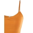thumbnail image 4 of Ola Mari Junior Size BUILT-IN Shelf Bra Adjustable Spaghetti Strap Solid Camisole Tank Top, Mustard, Large, 4 of 4