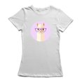 thumbnail image 1 of T-shirt Blanc pour Femmes, Hipster Mignon, Llama, avec Lunettes, devant Moyen, 1 of 1