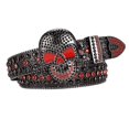 thumbnail image 3 of Cinturón con cabeza de calavera para hombre, versátil y de moda, con diamantes, para mujer, de alta gama, con tachuelas recortadas, estilo Y2k, con borde cruzado, 3 of 5
