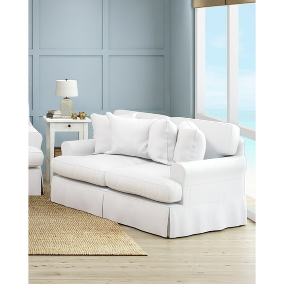 Slipcovered Loveseat - Comfortable Living Room Sofa with Removable Covers