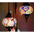 thumbnail image 2 of LaModaHome 3-Light Ottoman Mosaic Floor Lamp with Tiffany Style Blue Glass Shades, 2 of 2