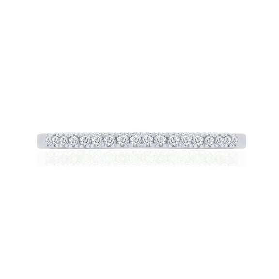 1/12 CT Round Cut Natural White Diamond Half Eternity Stackable Ring For Women In 10K Solid White Gold (Color: I-J, Clarity: I2-I3, 0.08 Cttw) -4