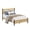 Natural wood color Full, variant on Boho Rattan Platform Bed Frame with Hand-Woven Wicker Headboard, Wood Slat Support, Underbed Storage, No Box Spring Needed, Quiet & Easy Assembly - Natural Wood, King