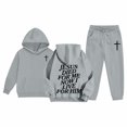 thumbnail image 4 of KidS Jesus Loves You Hoodie Long Sleeve Warm Graphic Hoodies Loose Pullover and Sweatpants 2 Piece Fall Winter Clothes Toddler 8-9 Years Boys Clothes Cute&nbsp;Boys Girls&nbsp;Clothing, 4 of 6