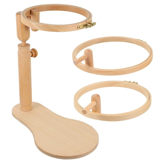 HOMEMAXS Embroidery Stretch Wooden Hoop DIY Stand Cross Stitch Frame