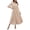 Apricot Brown Floral, variant on PRETTYGARDEN Women's Spring Fall Midi Dress Casual Long Sleeve V Neck Swiss Dot Pleated A Line Flowy Dresses