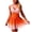 Orange, variant on Stunning Gradient Ombre Swimdress for Women - Flattering V-Neck Skirted One-Piece Swimsuit with Spaghetti Straps for Beach Vacation & Resort Wear