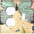 thumbnail image 4 of Metal Light Switch Plate Cover Teal Nature Butterfly Letter Damask BUT037, 4 of 13