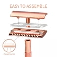 thumbnail image 3 of EXLEAF Safety Razor for Women with 5 Double Edge Blades,Double Edge Razor,Single Blade Razors for Women and Men,Reusable&Plastic Free-Rose Gold, 3 of 7