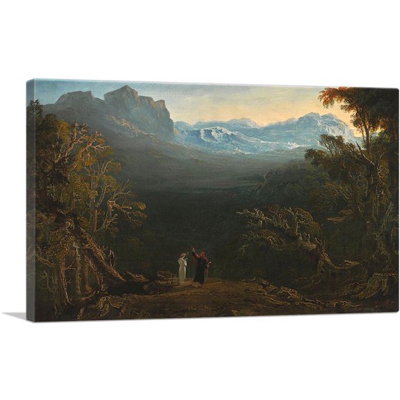 ARTCANVAS Edwin And Angelina Or The Hermit Canvas Art Print by John Martin - Size: 12" x 8" (0.75" Deep)