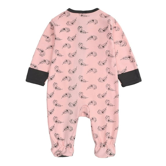 Mikilon Spring and Autumn Boys and Girls Long Sleeve Baby One-piece Suit Sole Epoxy Wrap Foot Baby Romper Infant Clothes for Baby Girl 0-3 Months Multi-color on Sale