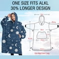 thumbnail image 4 of Oversized Wearable Blanket Hoodie,Blue Sun Moon Cloud Planet Eye Star Pattern Sherpa Blanket Hoodie with Super Pockets,Super Warm Fuzzy Pullover for Women & Men, 4 of 6