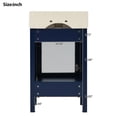 thumbnail image 6 of Euroco 20" Bathroom Vanity with Ceramic Sink, Frosted Glass Doors, Soft-Close Door, Solid Wood Legs – Modern Space-Saving Design, 6 of 7