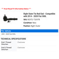 thumbnail image 2 of Right Outer Tie Rod End - Compatible with 2014 - 2020 Fiat 500L 2015 2016 2017 2018 2019, 2 of 2