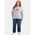 thumbnail image 2 of Terra & Sky Women's Plus Printed Pullover Sweater with Long-Sleeves, Midweight, Sizes 0X-5X, 2 of 5