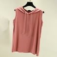 thumbnail image 2 of Womens Tops Summer Sleeveless Hooded Tank Top T Shirt Athletic Relaxed Breathable Drawcord Design Polyester & Spandex 1Pc Top Xl Shirts for Women, 2 of 9