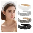 thumbnail image 2 of Glamorous Beaded Hairband Bling Crystal Pearl Baroque Headband Wide Cross Headband Sparkly Gorgeous Women Hair Accessories, 2 of 7
