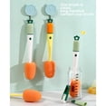 thumbnail image 4 of Yuarrent Cepillo de limpieza 3 en 1, taza desmontable, fregador de botellas, cepillos de zanahoria, accesorios multifunción para el hogar Suministros de limpieza para el hogar Naranja, 4 of 6