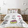 thumbnail image 3 of Ambesonne Chill Quilted Bedspread Set 2 Pcs, Happy Sweetest Day, Twin Size, Multicolor, 3 of 6