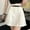 c01White, variant on Women Girls Pleated Skirts with Shorts Elastic Waist Uniform Plus Size A-Line Short Mini Basic Skirt Casual Skirt Beige XXL