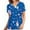 Blue, variant on Luxalzxs Women's Christmas Scrub_Tops, V-Neck Short Sleeve Nurse Working Uniforms Xmas Printed Holiday Shirts with Pockets
