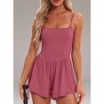 thumbnail image 3 of Women'S Summer Sleeveless Rompers Spaghetti Strap Double Lined Shorts Jumpsuit  Outfits Peach XXL, 3 of 6