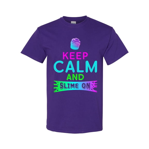 Keep Calm And Slime On Slime Lovers Party Funny DT Adult T-Shirt Tee
