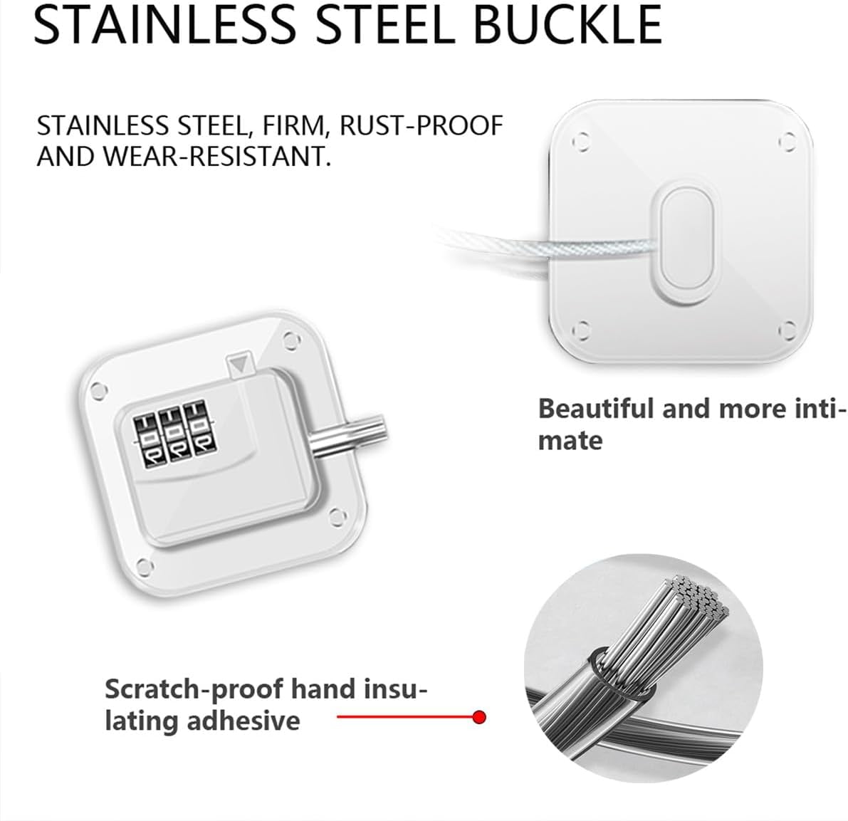 ABCISI Refrigerator Lock, Heavy Duty Combination Fridge Lock for Fridge, Cabinets, Window, Drawers and Child Safety Cabinet Locks, Strong Non-Marking Adhesive No Drilling (White, 2 Pack)