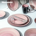 thumbnail image 5 of HomeVss, Stoneware Sonoma 16pc Dinnerware Set, Black + Speckled Spin Wash Rose 16pc Set Rose, 5 of 8
