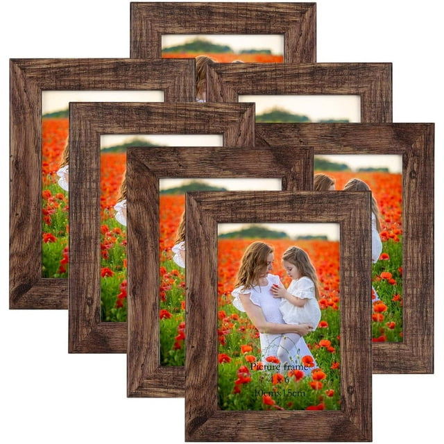 4x6 Picture Frame Set of 7, Rustic Photo Frame for Wall or Tabletop