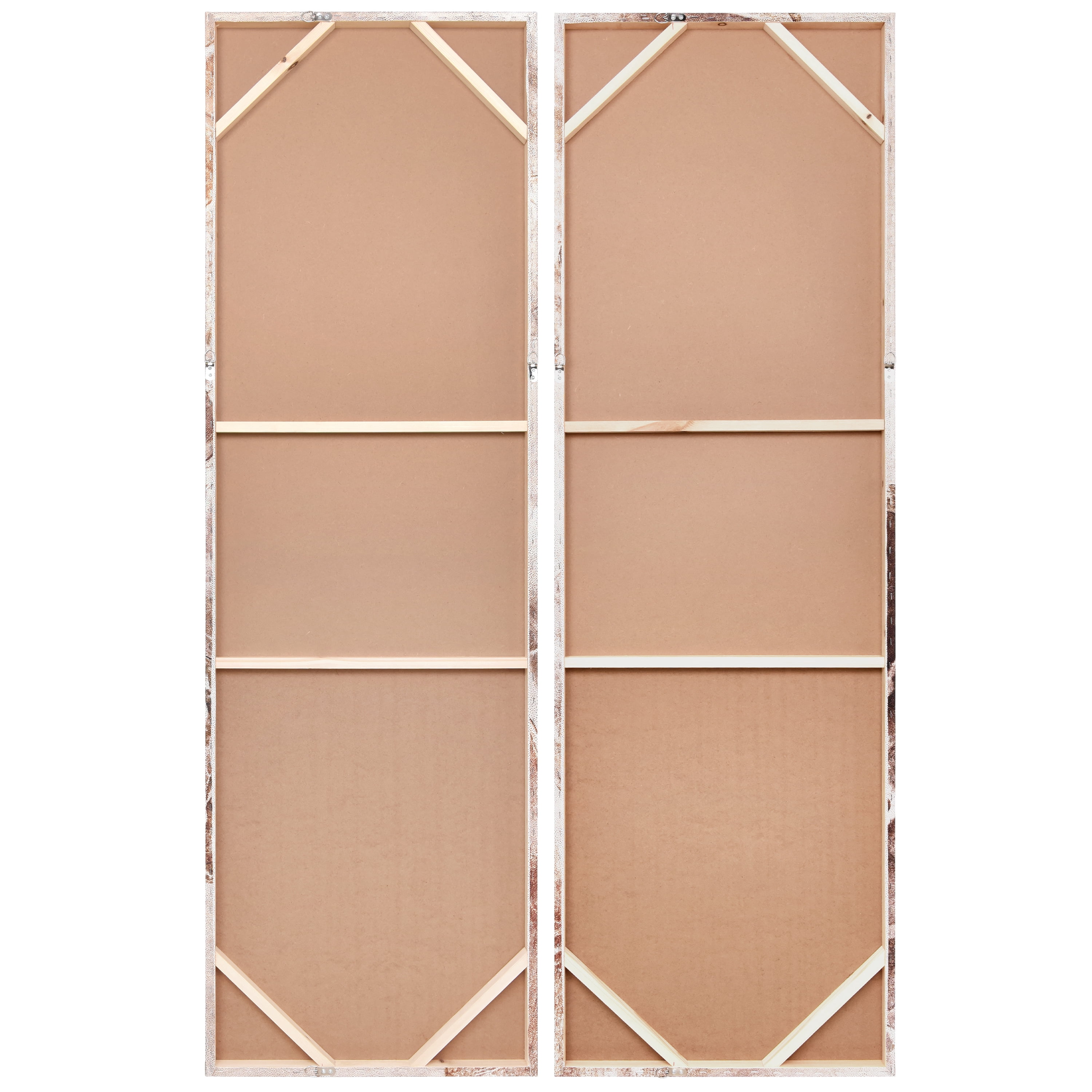 "Golden Layers I" Abstract artwork Rendered on Gold Shagreen Wrapped Canvas Wall Art Set, sized 72"x22"
