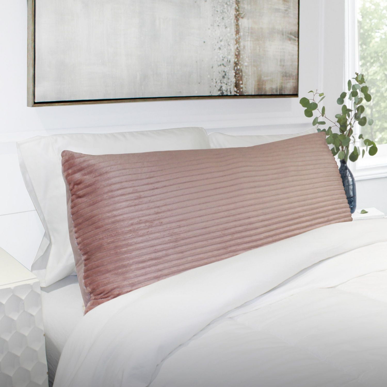 Cord Plush Body Pillow Fawn, 20x48"