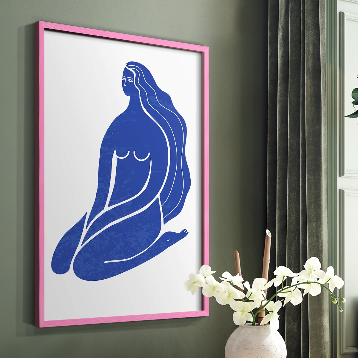 Matisse CIX Framed Print in Pink Solid Wood 8 x 10 Framed Print