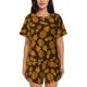 thumbnail image 1 of Fotbe Colorful Pineapple Conjunto de Pijama Estampado para Mujer, 2 Piezas, Ropa de Dormir con Camiseta de Manga Corta y Shorts Suaves-Medium, 1 of 6