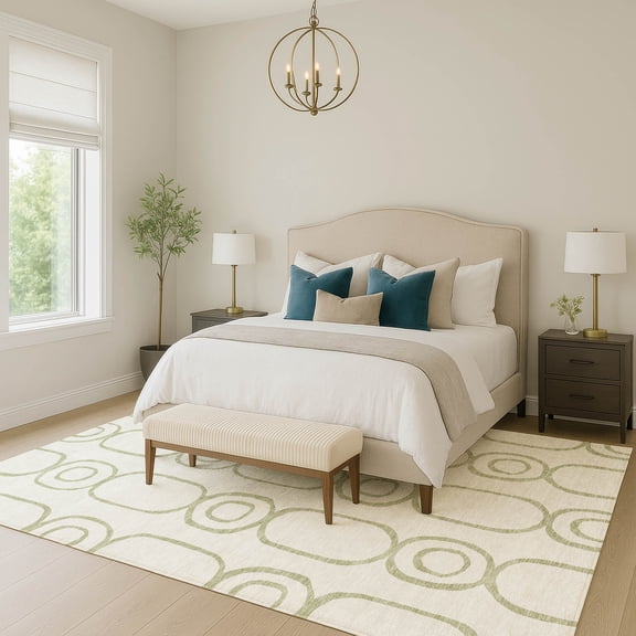 Addison Rugs Chantille Indoor/Outdoor Transitional Geometric Aloe Machine Washable Rectangle Rug, 10' x 14'