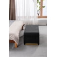 thumbnail image 4 of Boucle Fabric Entryway Loveseat Bench, 43.3" Ottoman Footstool with Gold Metal Legs, Modern Accent Bedroom Bench Vanity Bench Shoe Bench for Indoor Living Room, Black, 4 of 6