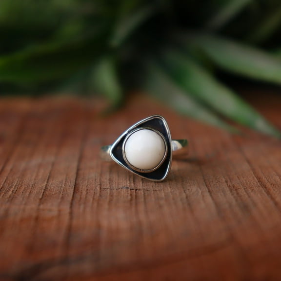 White Coral Ring, 925 Sterling Pure Silver Ring, Statement Ring, Handmade Ring, Gemstone Ring, White Coral Ring, Personalized Gift For Her,